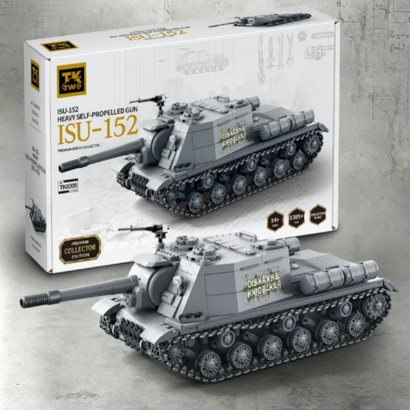 Lego Compatible Military Tank - ชุดโมเดลของเล่นตัวต่อรถถังปืนใหญ่โจมตีหนัก Moc ISU-152 ชุดโมเดลยานเกราะทหาร ของสะสม ของตกแต่ง