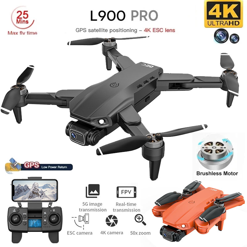 Fpv Brushless Rc Drone 4K - โดรน4K L900โปร GPS โดรน4K กล้อง HD