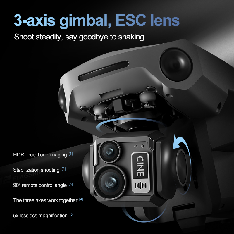 โดรนควอดคอปเตอร์ 8K 3 แกนกันสั - Fpv Brushless Rc Drone 4K บทวิจารณ์และราคา