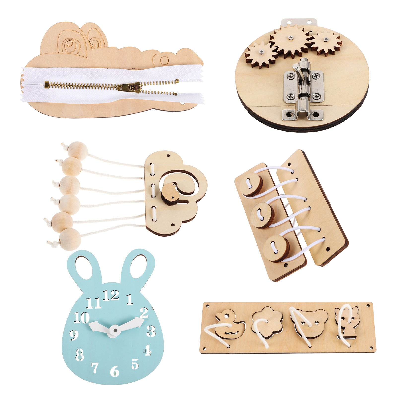 ชุดกระดานกิจกรรมเสริมพัฒนาการเ - Montessori Wooden Busy Board Toddler บทวิจารณ์และราคา