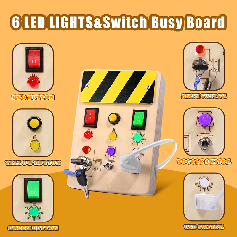 บอร์ดกิจกรรมมอนเตสซอรี่ ของเล่ - Montessori Wooden Busy Board Toddler บทวิจารณ์และราคา